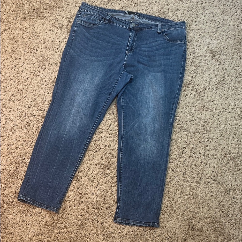 Kut from the Kloth Women's Dark Blue Skinny Ankle Jeans - Picture 5 of 12